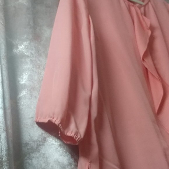 Coral Ruffle Dress Top - Picture 3 of 8